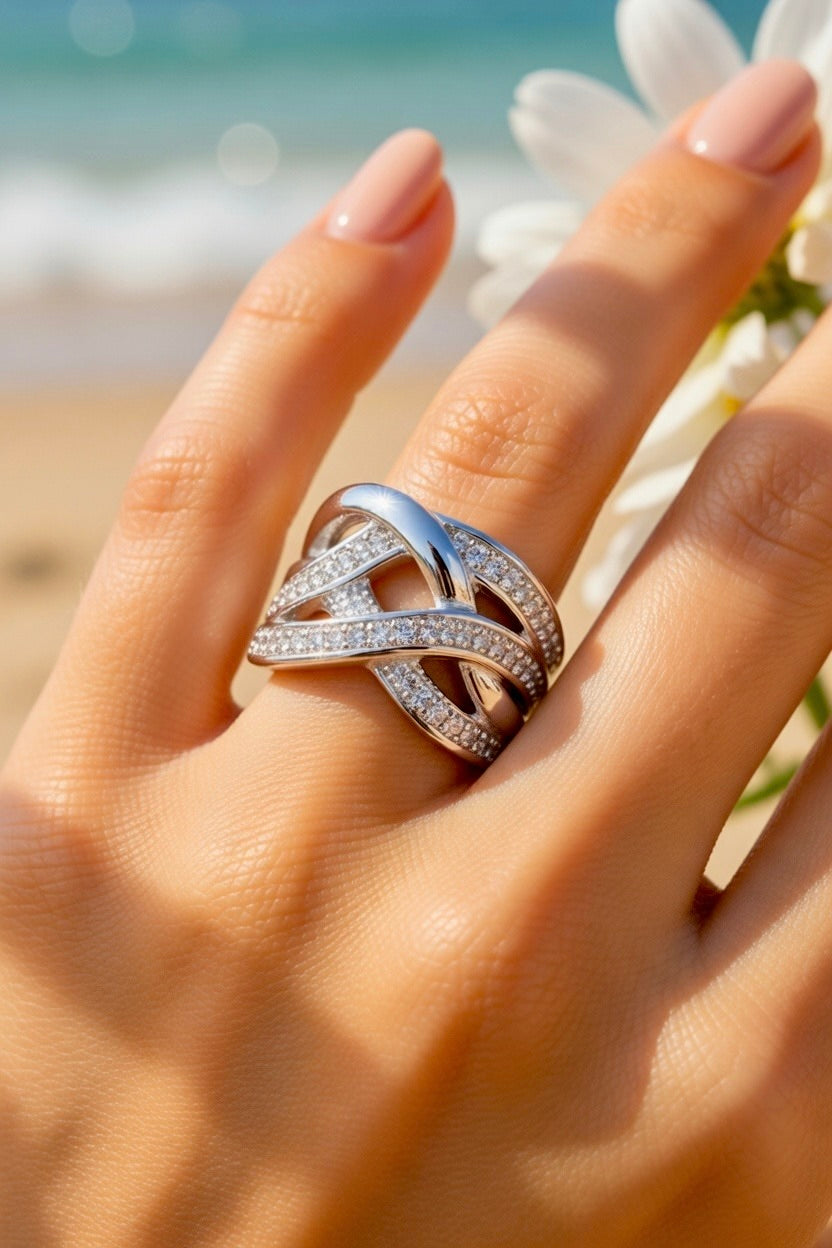 Bague argenté tendance