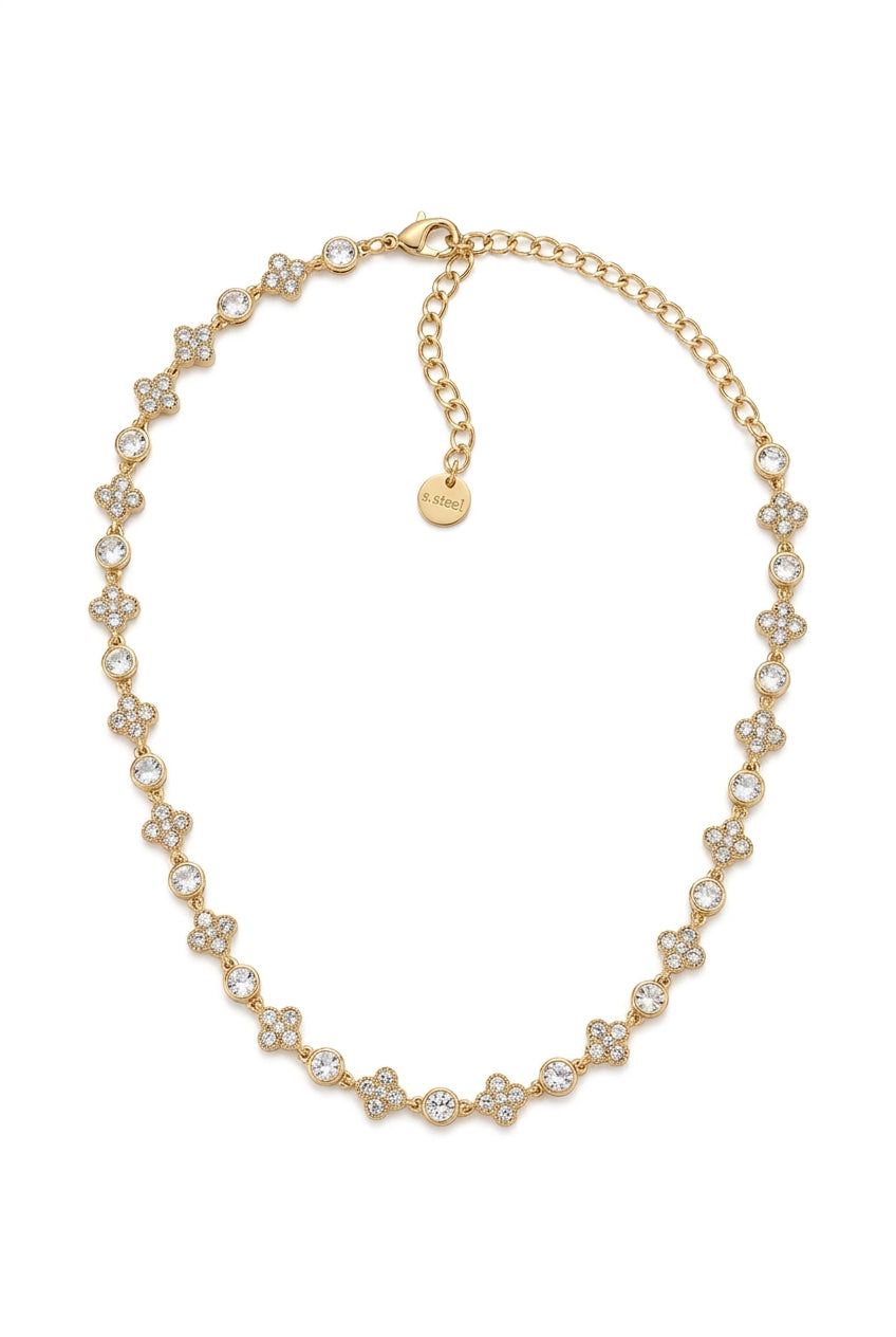 Collier doré fleurs