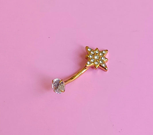 Piercing doré étoile