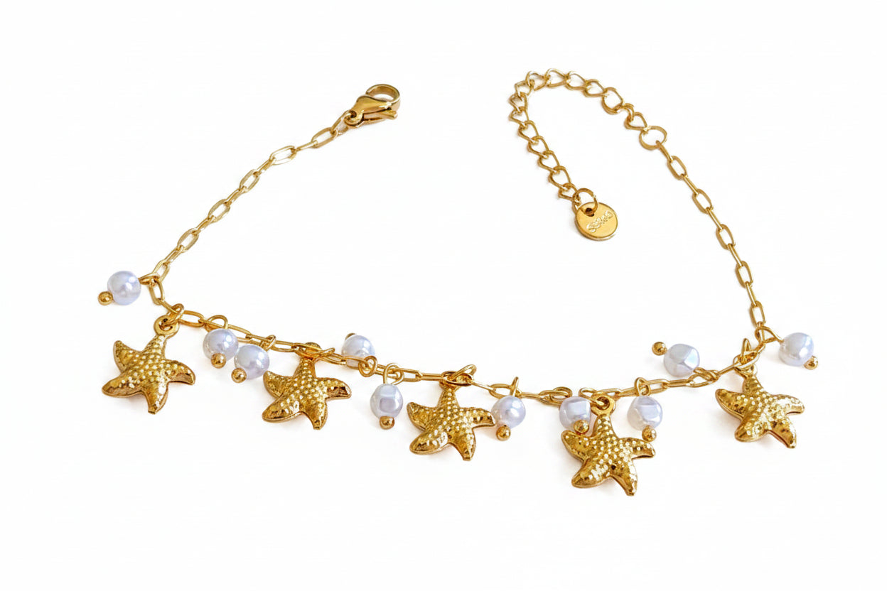 Bracelet doré étoiles de mer