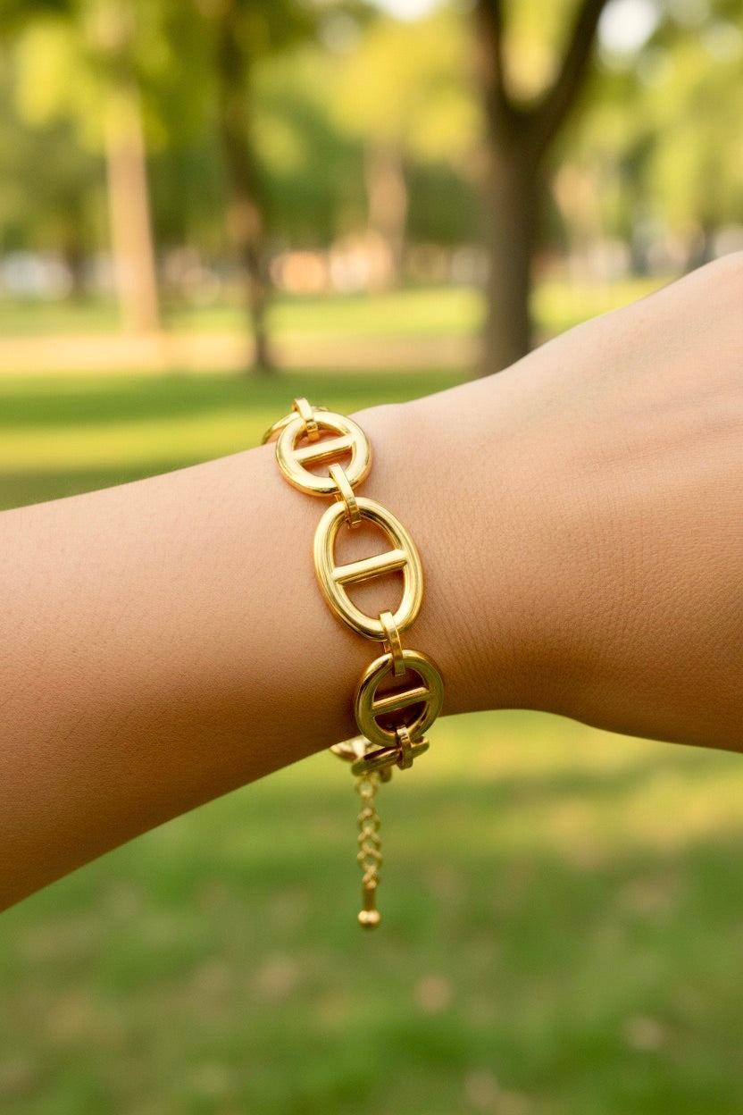 🩷🐿️Bracelet doré mailles marine ⭐