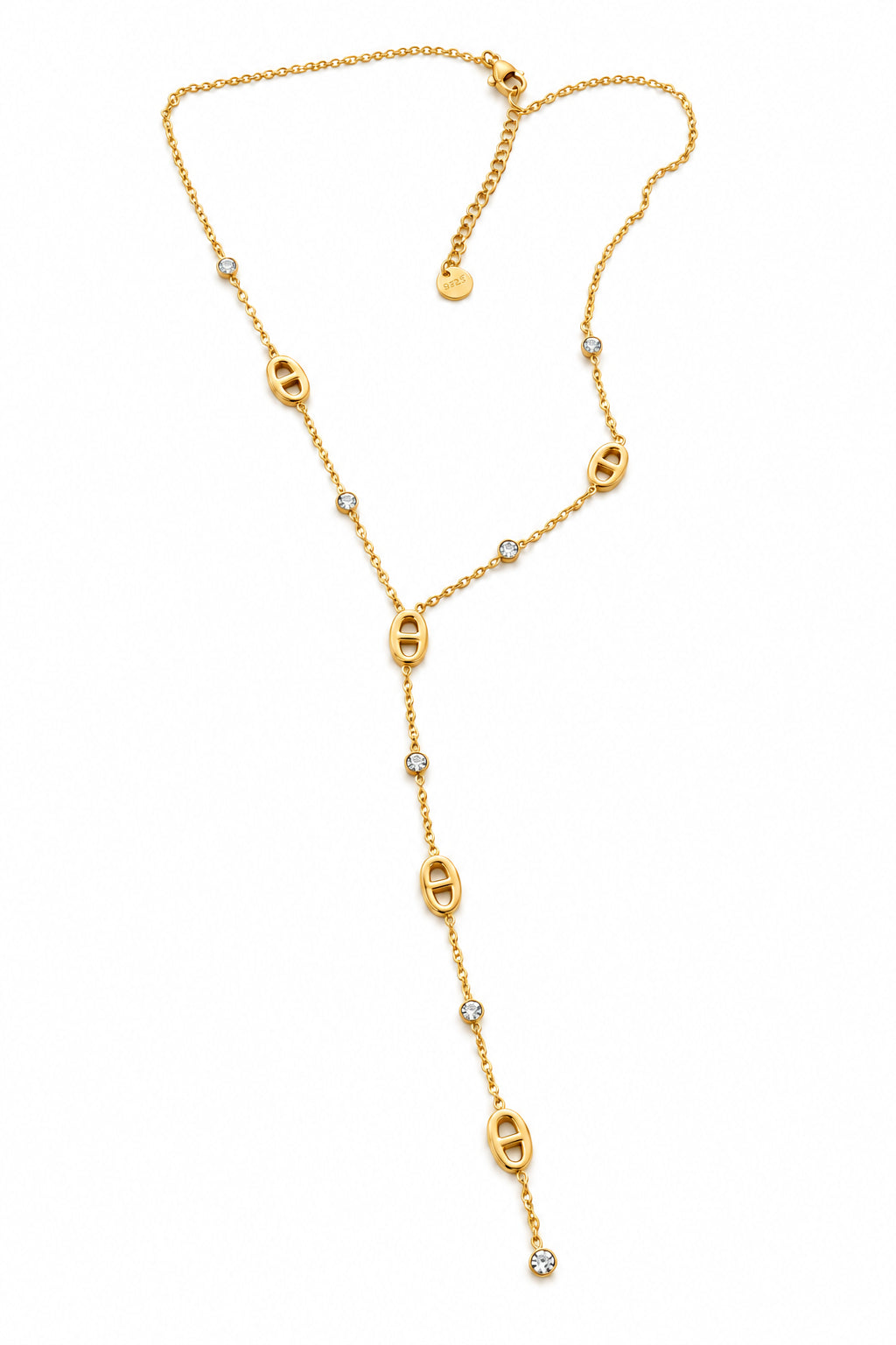 Collier doré mailles marine ⭐