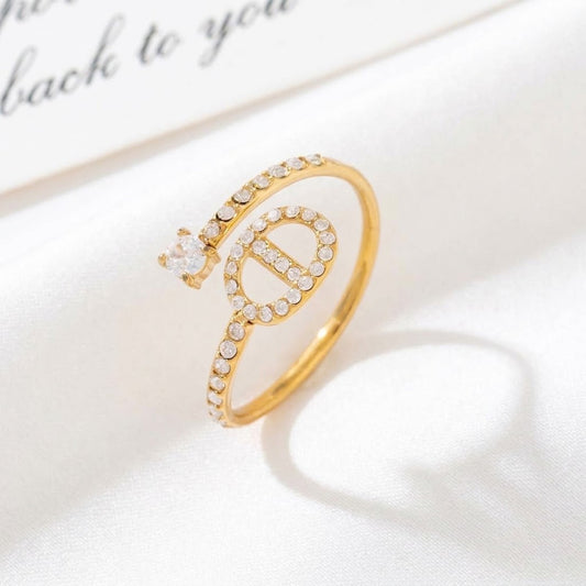 Bague dorée maille marine 💕⭐